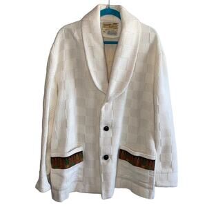 VTG Trego’s Westwear Cream Textured Cardigan with Western Designs